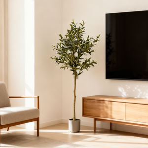 Arbre d'olivier artificiel en plastique, plante ornementale d'art |   Plantes d'olivier artificielles décoratives pour la maison, le bureau, l'aménagement paysager <span class=keywords><strong>intérieur</strong></span> - Product Image 4