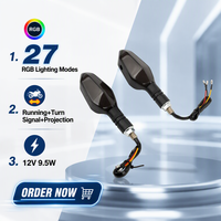Projecteur de signalisation LED RGB JHS pour moto, clignotant magnétique à capteur de projection au sol pour moto OEM