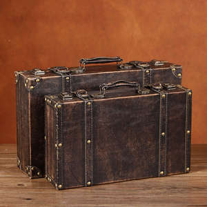 Maleta de Cuero Vintage Mystic Arts, Color Marrón Desgastado, Caja de Almacenamiento Pequeña con Tapa Abatible, Accesorio Decorativo, Maleta de Estilo Retro - Product Image 2