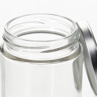 Pot en verre transparent à large ouverture pour la mise en conserve des aliments avec couvercle 120ml 200ml 250ml 375ml 500ml 1000ml Contenant de stockage
