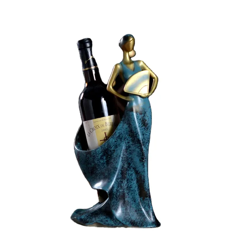 Avrupa Fan güzellik Conch heykeli reçine el sanatları kırmızı şarap rafı