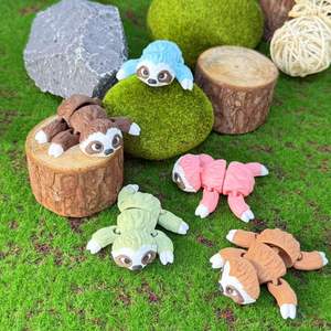 Drôle 3D Imprimé Flexible Adorable Paresseux 3D Imprimé Multi-Articulé Animal Sauvage Fidget Jouets pour Enfant Cadeau Chambre Bureau Ornement - Product Image 2