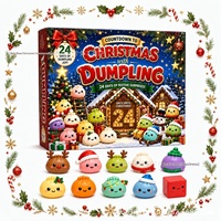 Sac à dumplings en matériau TPR transfrontalier, boîte mystère à compte à rebours, jouet squishy de Noël anti-stress CD232 Fabriqué en Chine