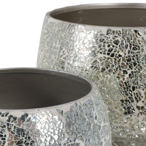 Vasi per Fiori Moderni Rotondi e Curvi con Mosaico, Fioriere in Metallo Decorative per Interni, Vasi in Ferro per la Casa - Product Image 5