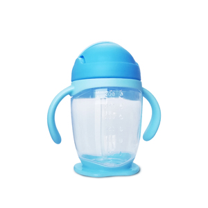 Haute qualité 300ml Tritan clair eau formation bouteille bébé paille tasse avec poignée Silicone matériel pour 0-12 <span class=keywords><strong>mois</strong></span> - Product Image 3