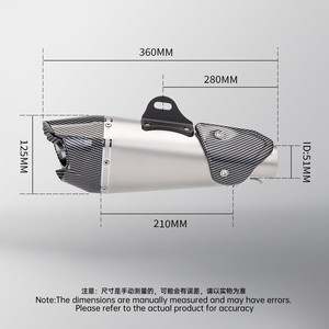 Pot d'échappement universel pour moto AT2, <span class=keywords><strong>silencieux</strong></span> amovible de 51 mm, DB Killer <span class=keywords><strong>Yoshimura</strong></span>, pour R3 Z400 ZX4R Z900 PCX ADV750, neuf - Product Image 2