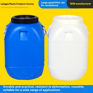 50L recyclable de qualité alimentaire épaissi en plastique sérigraphié seau Enzyme stockage de l'eau chimique seau baril <span class=keywords><strong>bleu</strong></span> noir <span class=keywords><strong>couvercle</strong></span> - Product Image 2