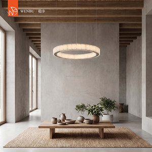 <b>Mirror</b> Champagne Gold Spanish Alabaster Luxury Pendant <b>Lamp</b> for Villa Dining Room - Product Image 6
