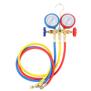 Brass Manifold <b>Gauge</b> Set R134A R22 Refrigerant Pressure <b>Gauge</b> Kit For Automotive Air Conditioning System - Product Image 2