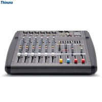 Table de mixage audio professionnelle Thinuna PMX-U6, 6 canaux, grande puissance, avec amplificateur