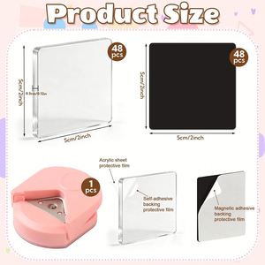 Aimants de réfrigérateur transparents en acrylique vierge, cadre magnétique souple transparent, cadre photo carré pour souvenirs, cadeaux, artisanat et bricolage - Product Image 3