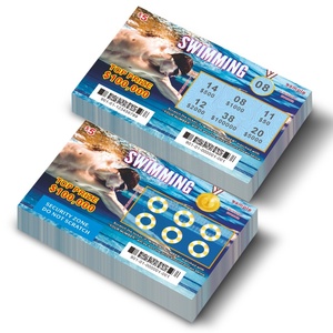 Billets de loterie à gratter personnalisés avec impression numérique pour la loterie de natation, modèle de conception pour la vente de produits de jeu - Product Image 1