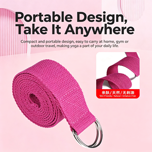 Cintas Elásticas de Yoga <span class=keywords><strong>AQF</strong></span> Strange para Estiramiento, con Patrón Sólido, Banda Elástica para Fisicoculturismo, Anillo Ajustable, 100% Algodón, Tamaños 1.8M - Product Image 2