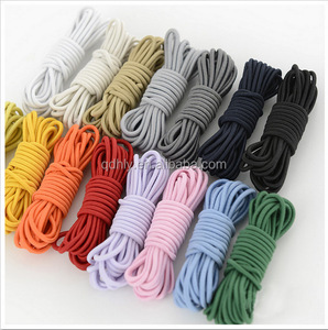 3mm Braided Eco-Friendly Round Elastic <b>Cord</b> in Stock Colors Customizable Length for Garments Shoes <b>Bags</b> and Home Textiles - Product Image 1