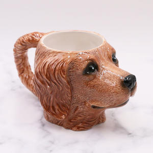 Taza de café de dolomita personalizada para perro, tazón pintado a mano, Animal - Product Image 3