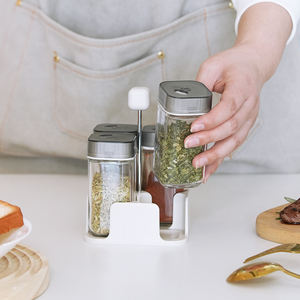 Pot <span class=keywords><strong>de</strong></span> <span class=keywords><strong>sel</strong></span> d'herbes et d'épices en verre <span class=keywords><strong>de</strong></span> 100ml Récipient d'assaisonnement Distributeur <span class=keywords><strong>de</strong></span> condiments Organisateur <span class=keywords><strong>de</strong></span> <span class=keywords><strong>sel</strong></span> et <span class=keywords><strong>de</strong></span> poivre avec ensemble <span class=keywords><strong>de</strong></span> support - Product Image 4