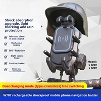Support de téléphone magnétique sans fil Cqfmk W707 en plastique ABS pour scooter, absorption des chocs, navigation pour motos électriques