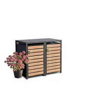 Poubelle extérieure simple HD 240L à double compartiment en acier galvanisé avec design écologique résistant à l'eau