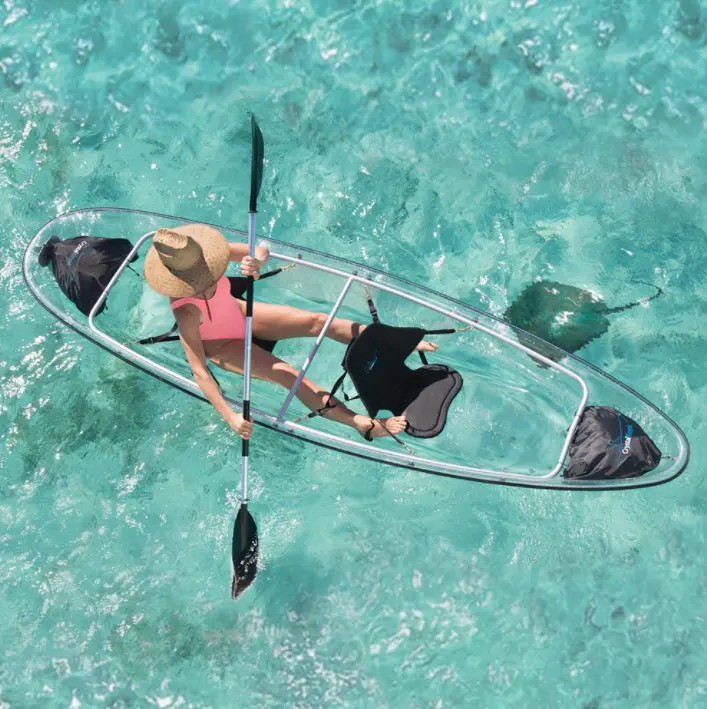 Chất Lượng Cao Xem Qua Đôi 2 Người Kayak Chèo Nhìn Qua Rõ Ràng Dưới Kayak