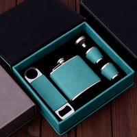 Set de Regalo de Cantimplora de Cuero Sintético Grabable con Láser con Logotipo Personalizado, Conjunto para Padrinos de Boda, Cantimplora de Acero Inoxidable con Vasos y Abridor de Botellas