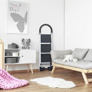 Chariot pliable en alliage d'aluminium à marches larges à 3 marches et échelle mobile avec roues - Product Image 6