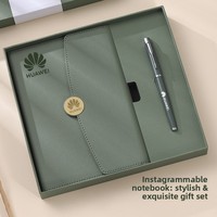 Ensemble de carnets à couverture rigide personnalisés, coffret cadeau de journal d'affaires haut de gamme, marque-pages gravés avec le logo de l'entreprise/l'école - Couverture en polyuréthane