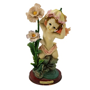 Statua in Resina Stile Artificiale, Figurina Fata Floreale, Artigianato Fatto a Mano e Dipinto a Mano, Personalizzabile, FINE-CRAFTS, Decorazione per la Casa, Amore - Product Image 1