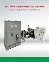 Granulateur plastique à refroidissement par air RECH, sans eau, sans eaux usées, refroidissement à sec, haute pureté, pour le recyclage de films PE PP