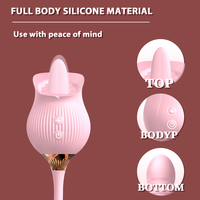 Rosen-Zungen-Vibrator für Erwachsene, Sexspielzeug zur Stimulation von Klitoris und Brustwarzen, USB Magnetisch Aufladbarer Weiblicher Masturbator