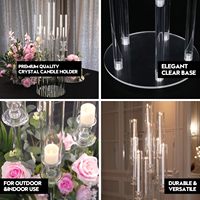 Candélabre de luxe moderne en acrylique transparent avec support hurricane pour centres de table de mariage pastel