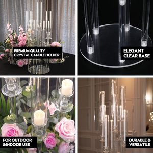 Luxury Modern clear Acrylic Taper Candle Holder Centerpieces Candlabra with Hurricane Stand for <strong>Pastel</strong> Wedding Table <strong>Decoration</strong> - Product Image 4