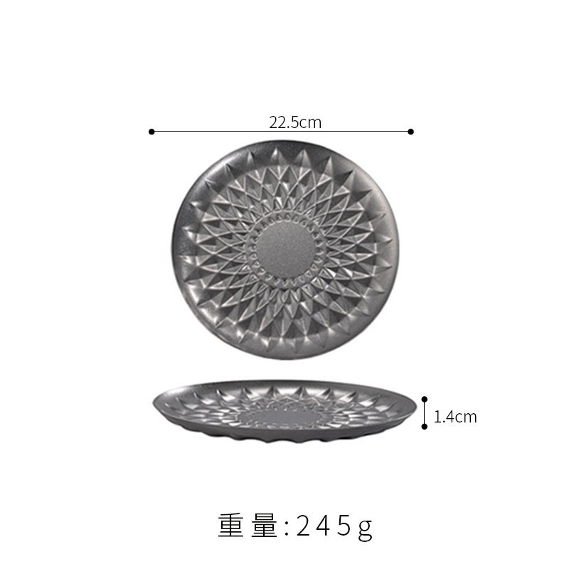 Plato de 23 cm con diseño floral de rombos (acabado vintage envejecido).