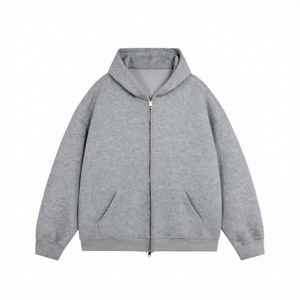 Men's Black Oversized Zip-Up Sweatshirt Stand Collar Knitted Casual Solid <b>Colour</b> Autumn Wear 2027 - Product Image 3
