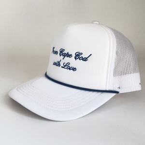 Logo personalizzato con amore scritto in schiuma di nozze cappellini Unisex 5 pannelli con cappello ricamato in corda blu scuro Design Club in rete cappellino da Baseball - Product Image 6