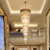 Personnalisé Nordique Moderne Hôtel Lobby Villa Escalier Pendentif Lumière Grand Long Lustre En Cristal De Luxe