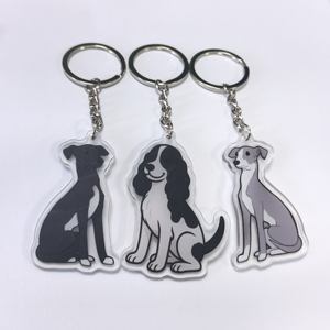 พวงกุญแจพลาสติกพิมพ์ลายสุนัขน่ารักแตกต่างกันแบบกำหนดเองพวงกุญแจอะคริลิคสำหรับกุญแจ - Product Image 3