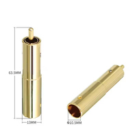 Conector RCA de Audio Dorado de Latón Sólido con Protección Larga, Conector de Soldadura de 10.5mm para Cables de Extensión de Altavoces PA para Exteriores
