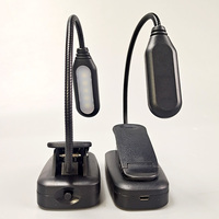 Lampe de bureau LED USB à piles AAA avec pince pour lecture au chevet, températures de couleur multiples 2700K-6000K, design moderne