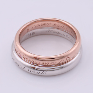 Miglior prezzo anello di nozze coppia set su misura anello in oro semplice 14k giallo e bianco oro massiccio anello di gioielli per coppie - Product Image 6