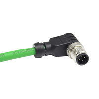 Conector M12 de 4 pines, código D, cables eléctricos industriales circulares de alimentación, conector macho, IP67, impermeable, mazo de cables, conector de cable