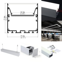 Luminaire Suspendu Linéaire LED Médical UGR<19, CRI Élevé, Dimmable 0-10V Triac, Aluminium 6063 T5, Prix Usine, Longueur Personnalisée