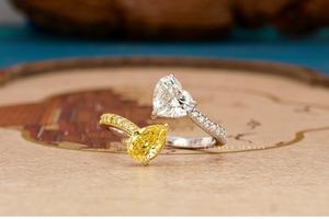 Elegant Pears Valentine Ring Diamond Ring <b>Handmade</b> <b>Jewelry</b> Sparkling Timeless Design Perfect For Engagement Anniversary - Product Image 2