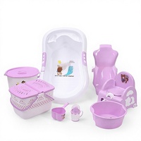 Ensemble de bain pour bébé en plastique épaissi en huit pièces pour nouveau-né, cadeau maternel et infantile