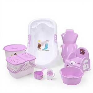 Ensemble de bain <span class=keywords><strong>pour</strong></span> bébé en plastique épaissi en huit pièces <span class=keywords><strong>pour</strong></span> nouveau-né, cadeau maternel et infantile - Product Image 4