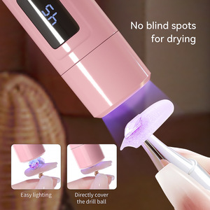 360 Rotatable 2 in 1 LCD Display Flash Curing Gel Extension Light Pink/White 3W Mini UV Led Touch Nail Lamp - Product Image 3