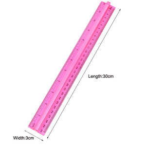 Regla de Escala Publicitaria de Plástico Transparente de 30 cm, Regla Recta Tipo Avión, Material Escolar para Uso en Oficina - Product Image 6
