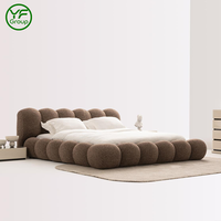 Cadre de lit Queen style pin, mobilier de maison minimaliste antique, en MDF durable, base de lit King/Queen en frêne