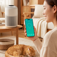 Purificateur d'air électrique domestique HEPA, filtre HEPA véritable, purificateur d'air portable contrôlé par application pour chambre à coucher, bureau, poussière, fumée, allergènes