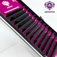 Abonnie j B C Cc D Curl 0.02 0.03 0.05 0.07 Extensions de cils individuels Soft Silk Dark Fluffy Full Matte Lash Extensions
