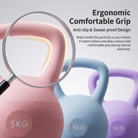 Kettlebell de Cuero PU Suave Relleno de Arena, con Agarre Antideslizante, Base Plana, Diseño Anti-Fugas, Resistente a Caídas, para Gimnasio en Casa y Fitness